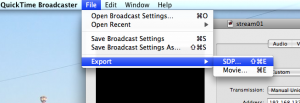 QuickTime Broadcaster Export SDP