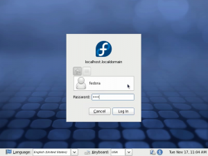 Fedora 12 Gnome login