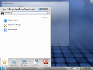 Fedora 12 KDE menu