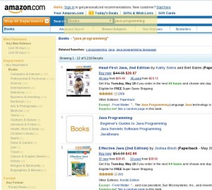 Books Only Amazon Faceted Search Example